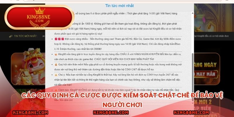 Các quy định cá cược được kiểm soát chặt chẽ để bảo vệ người chơi